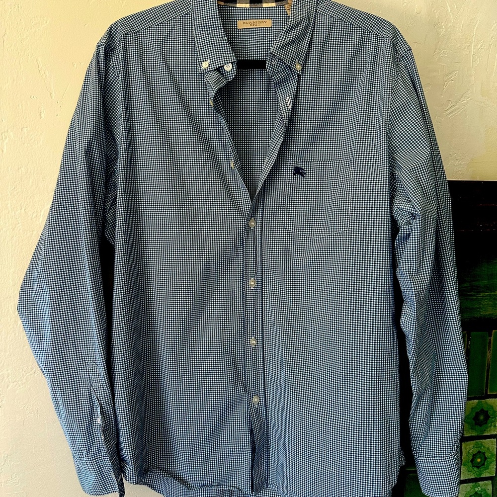 Burberry blue check gingham shirt